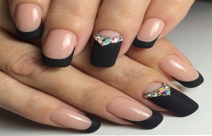 Nail Art Ideas for Black French Tips