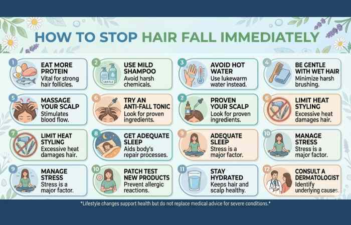 how to stop hair fall immediately