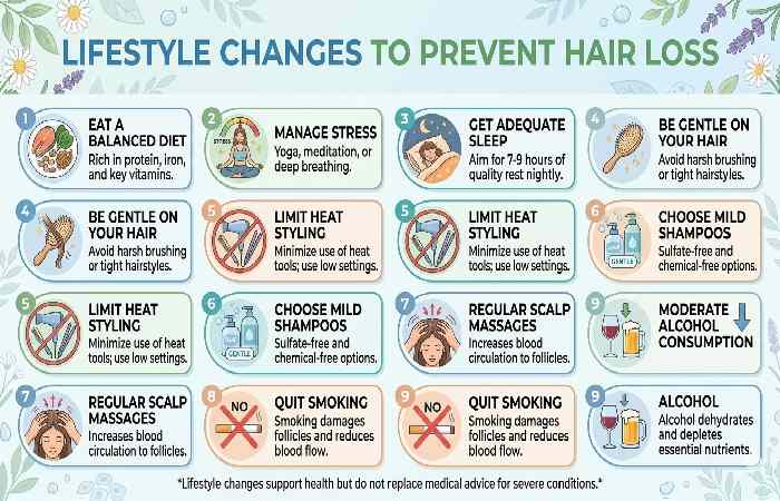 lifestyle changes to prevent hair loss