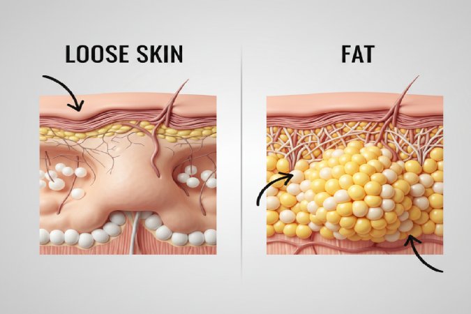 loose skin vs fat