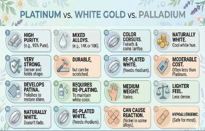 platinum vs. white gold vs. palladium
